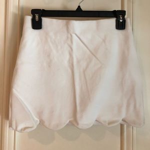 Topshot Mini White Scalloped Skirt